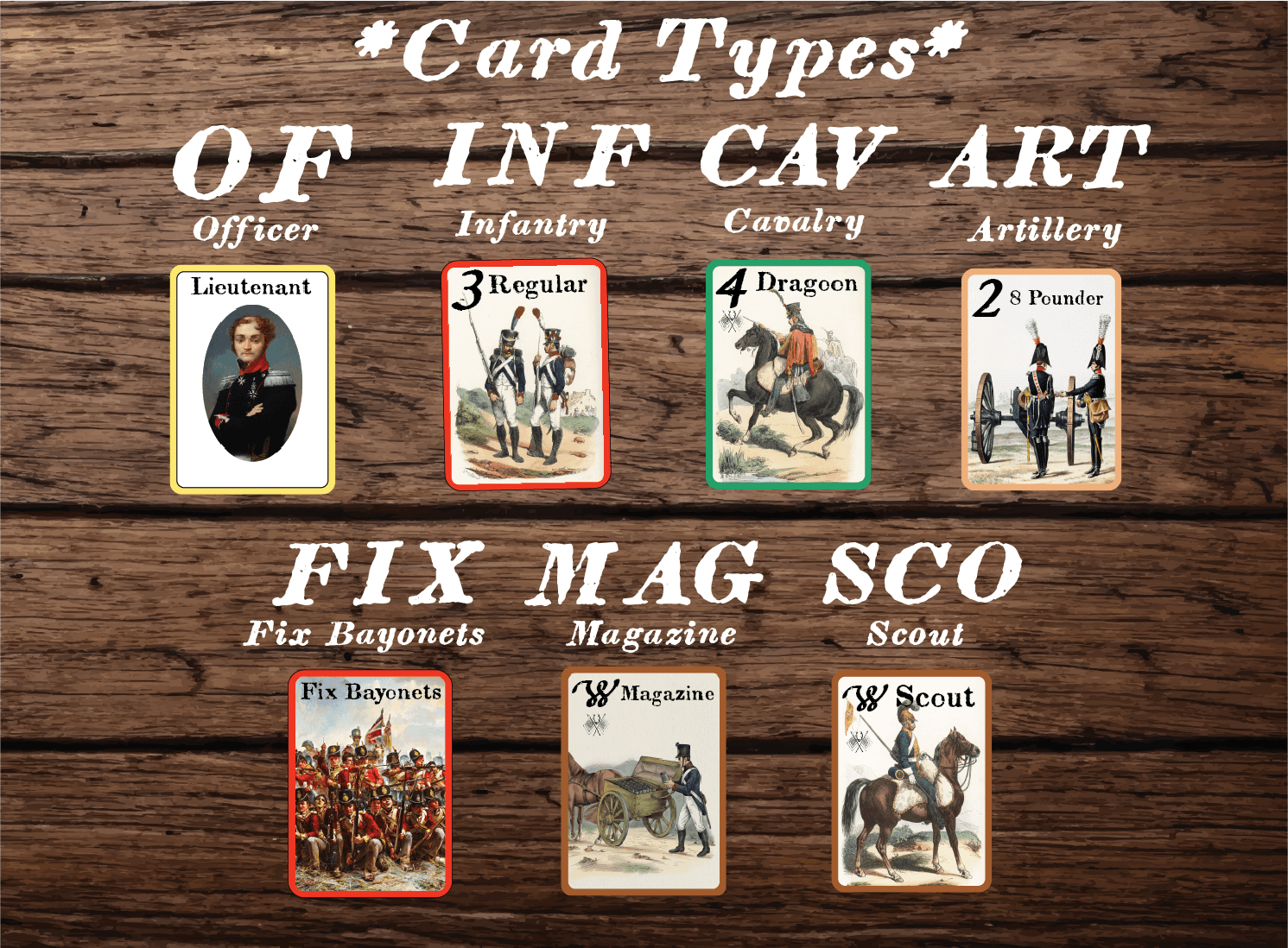 Bayonet Battalion Card Types